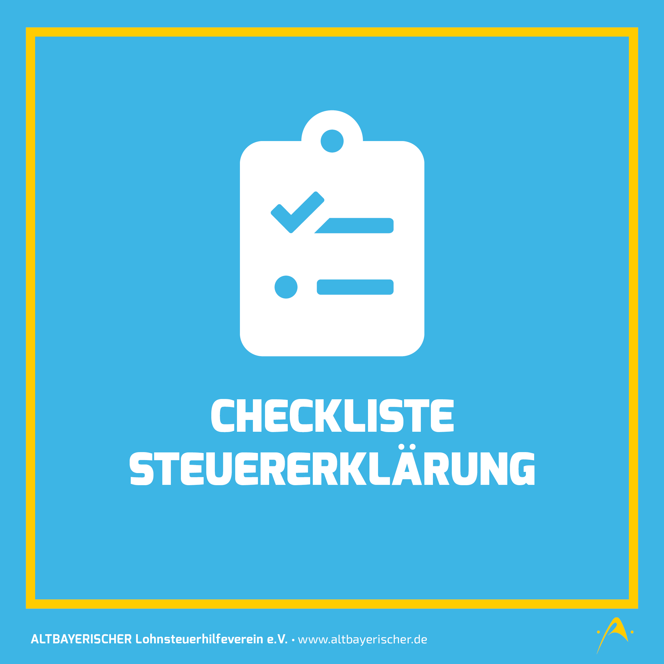 Checkliste Einkommensteuererklärung | Kostenloser Download